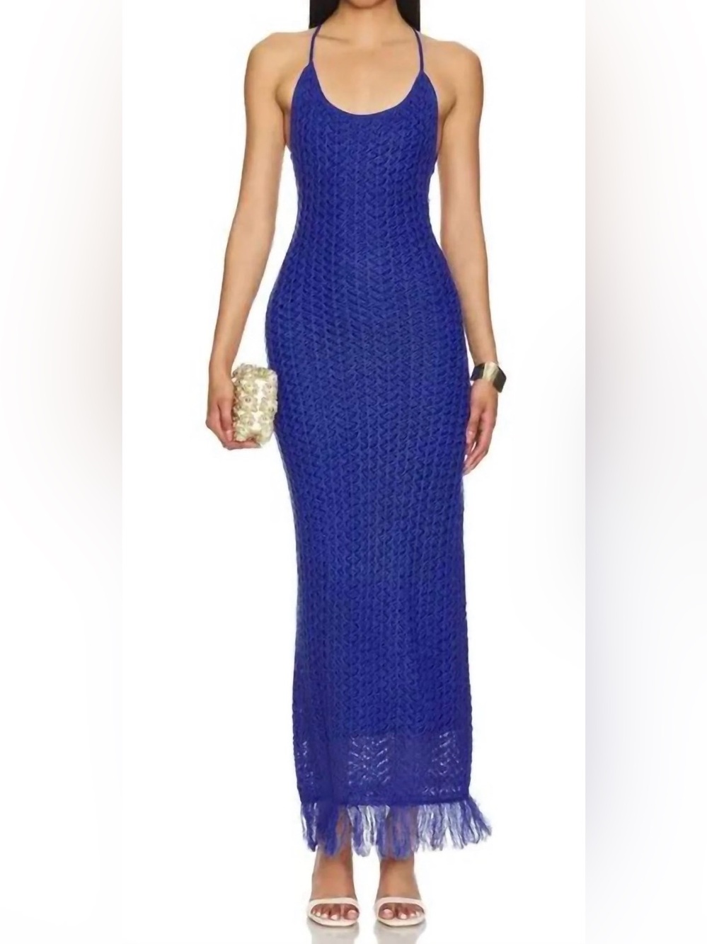 Strappy Cobalt Blue Maxi Crochet Dress
